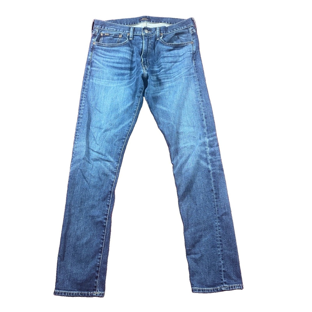 Polo Ralph Lauren Jeans Men's 34/34 Blue‎ Sullivan Slim Denim Cotton Whiskers